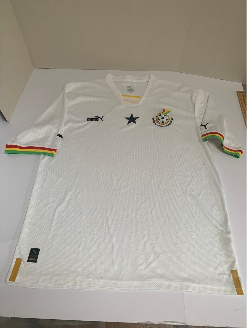 Puma Ghana Black Stars Soccer Jersey Men's XL White GFA Football Shirt